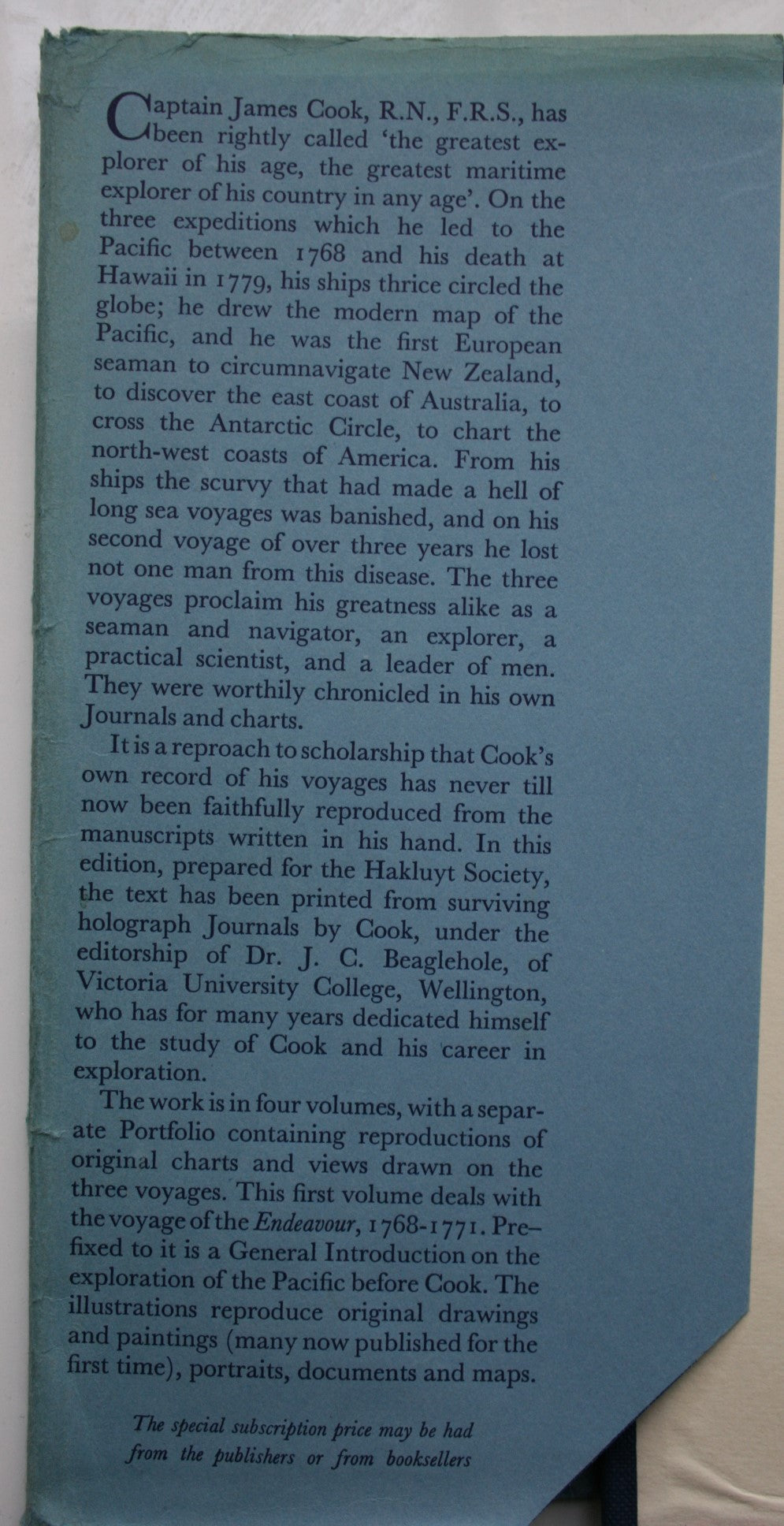 The Journals of Captain James Cook: The Voyage of the Endeavour, 1768-1771; The Voyage of the Resolution and Adventure, 1772-1775; The Voyage of the Resolution and Discovery, 1776-1780 (i & ii) (4 vols)