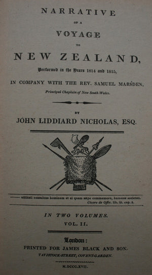 Narrative of a Voyage to New Zealand. By John Liddiard Nicholas. Volume 1 and 2