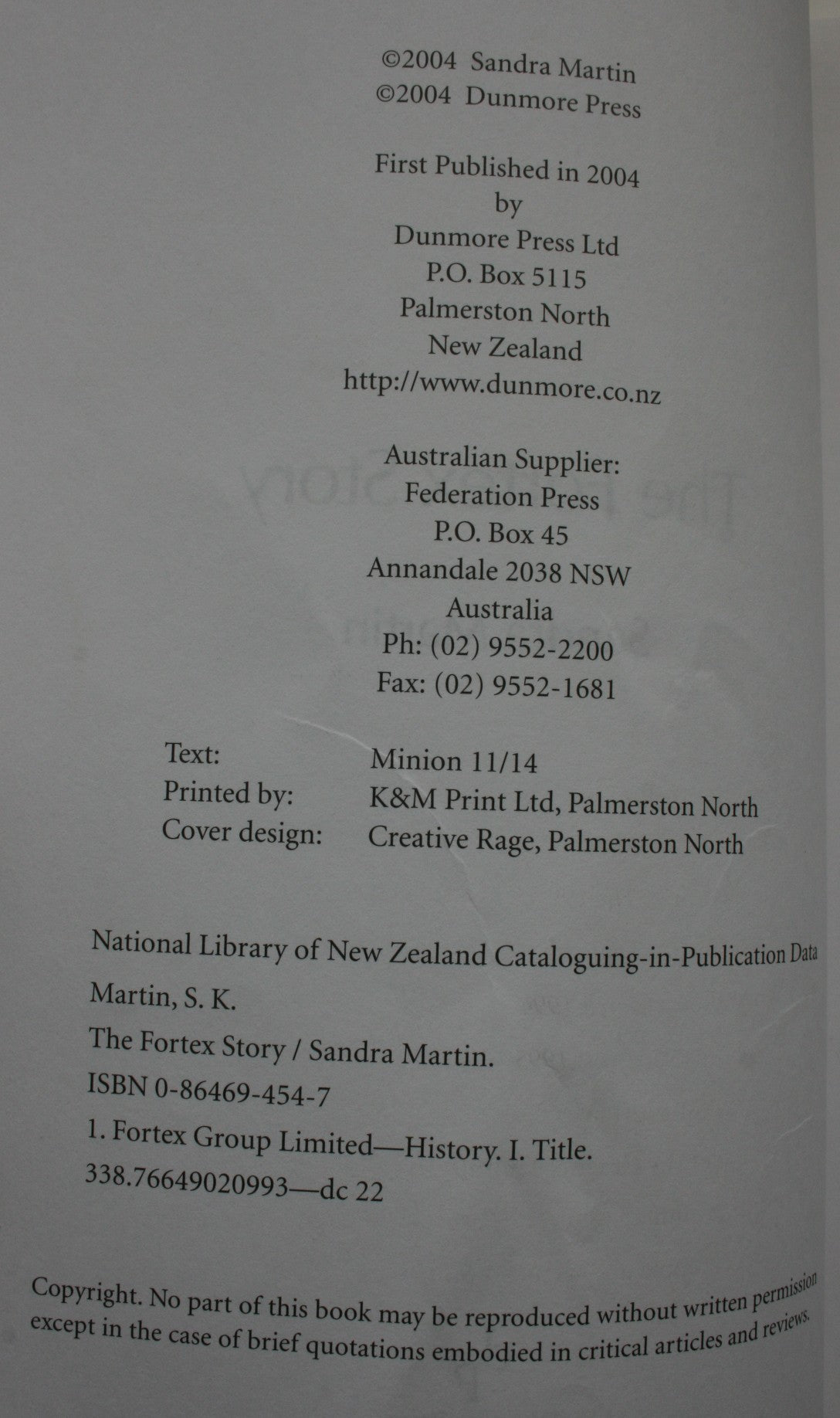 The Fortex Story by S. K. Martin. SCARCE.