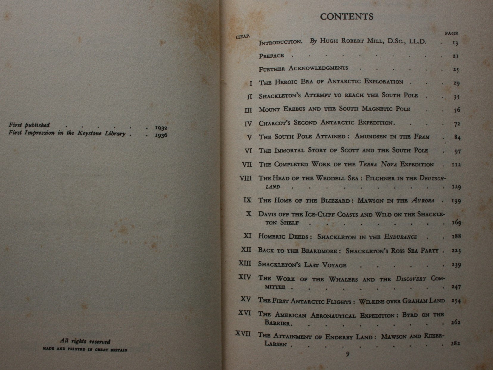 The Conquest of the South Pole by J. Gordon Hayes. 1936. First Keystone Library edition.