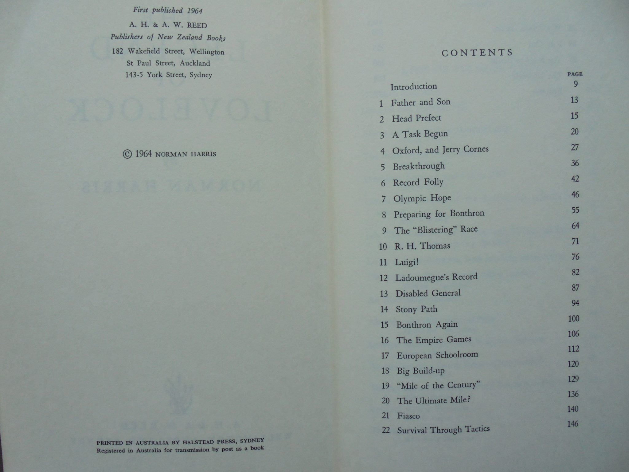 The Legend of Lovelock. By Norman Harris. (1964). First Edition.