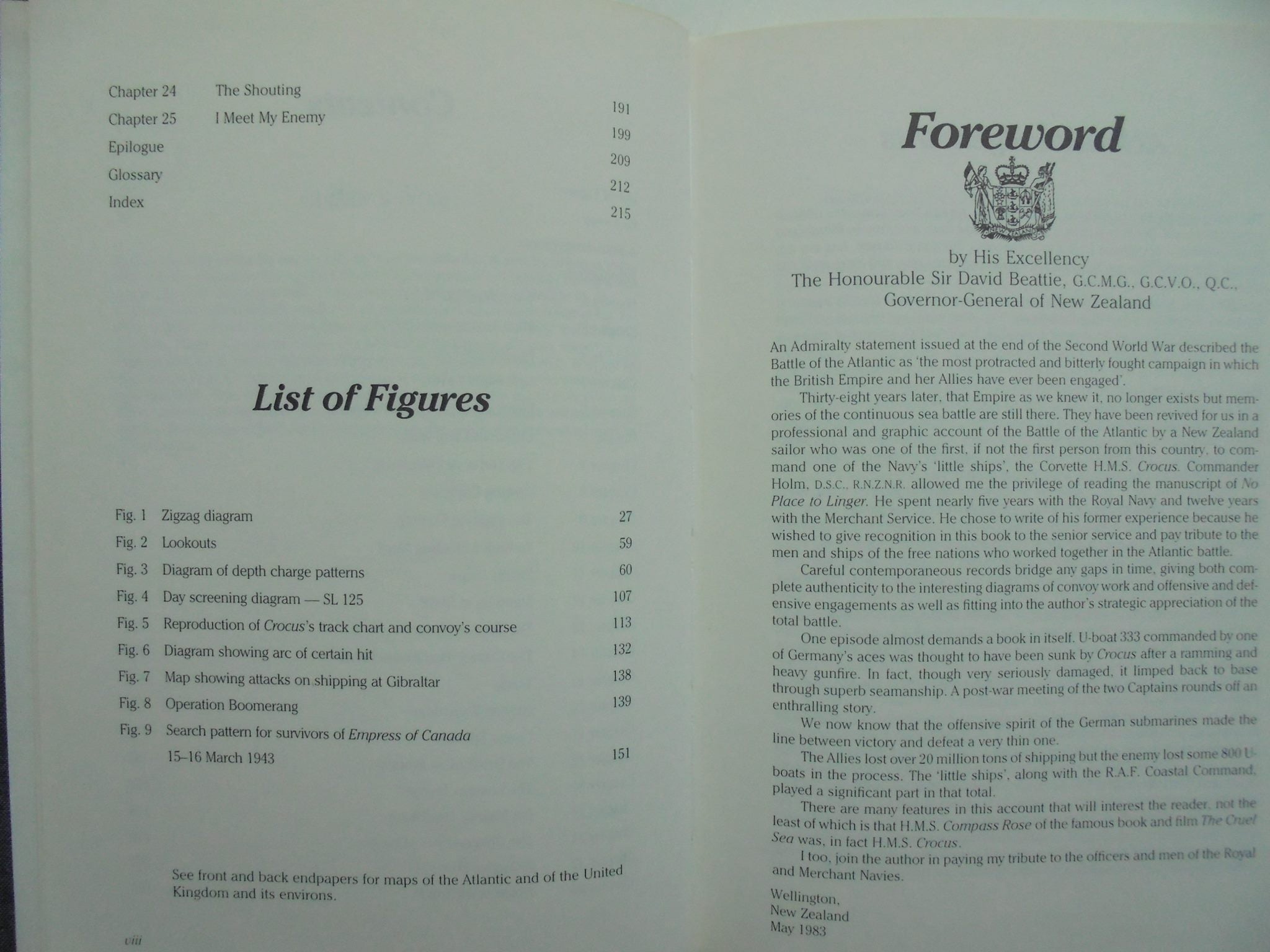 No Place to Linger. Saga of a Wartime Atlantic Kiwi. 1985, FIRST EDITION.