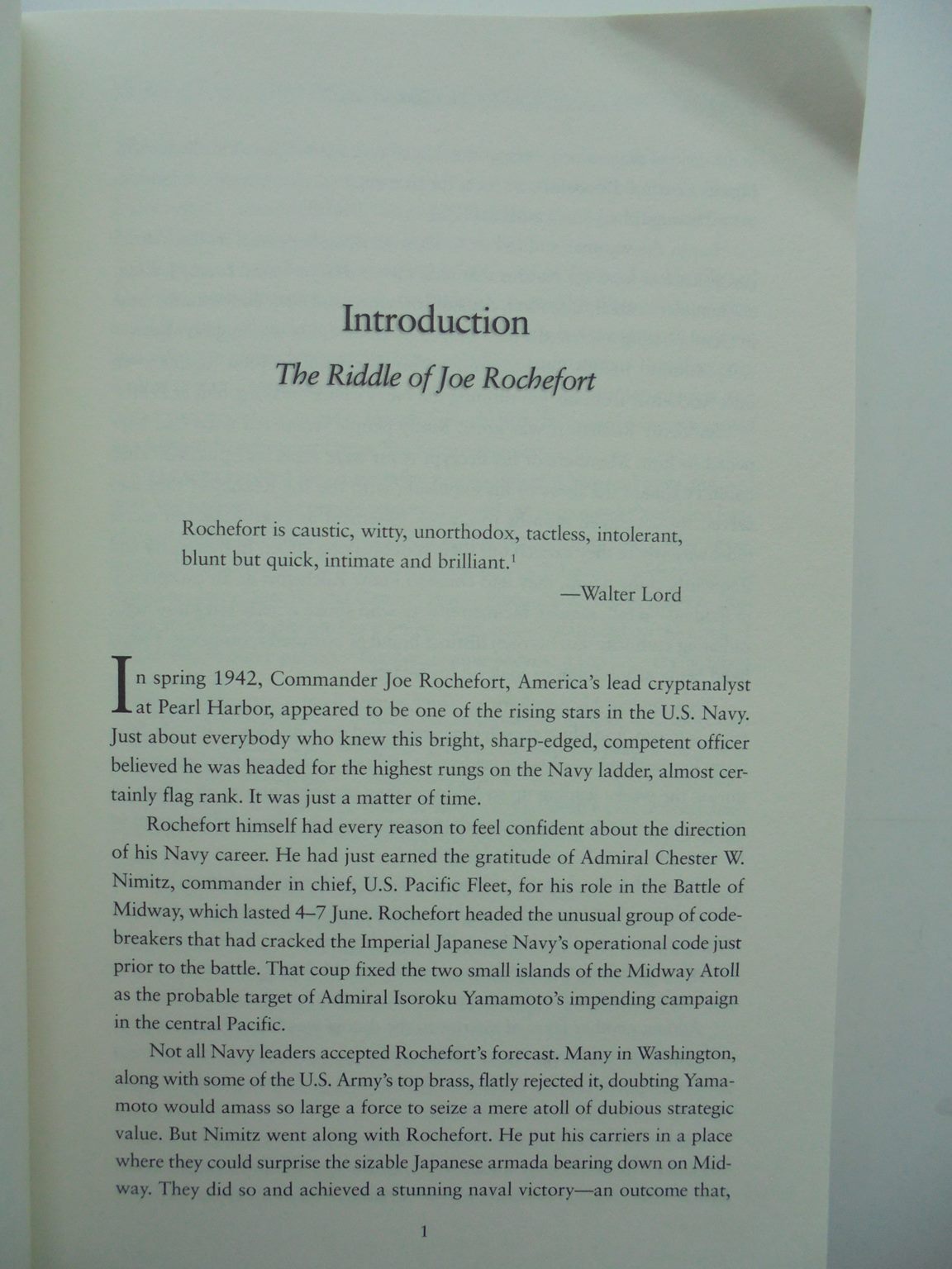 Joe Rochefort's War: The Odyssey of the Codebreaker Who Outwitted Yamamoto at Midway