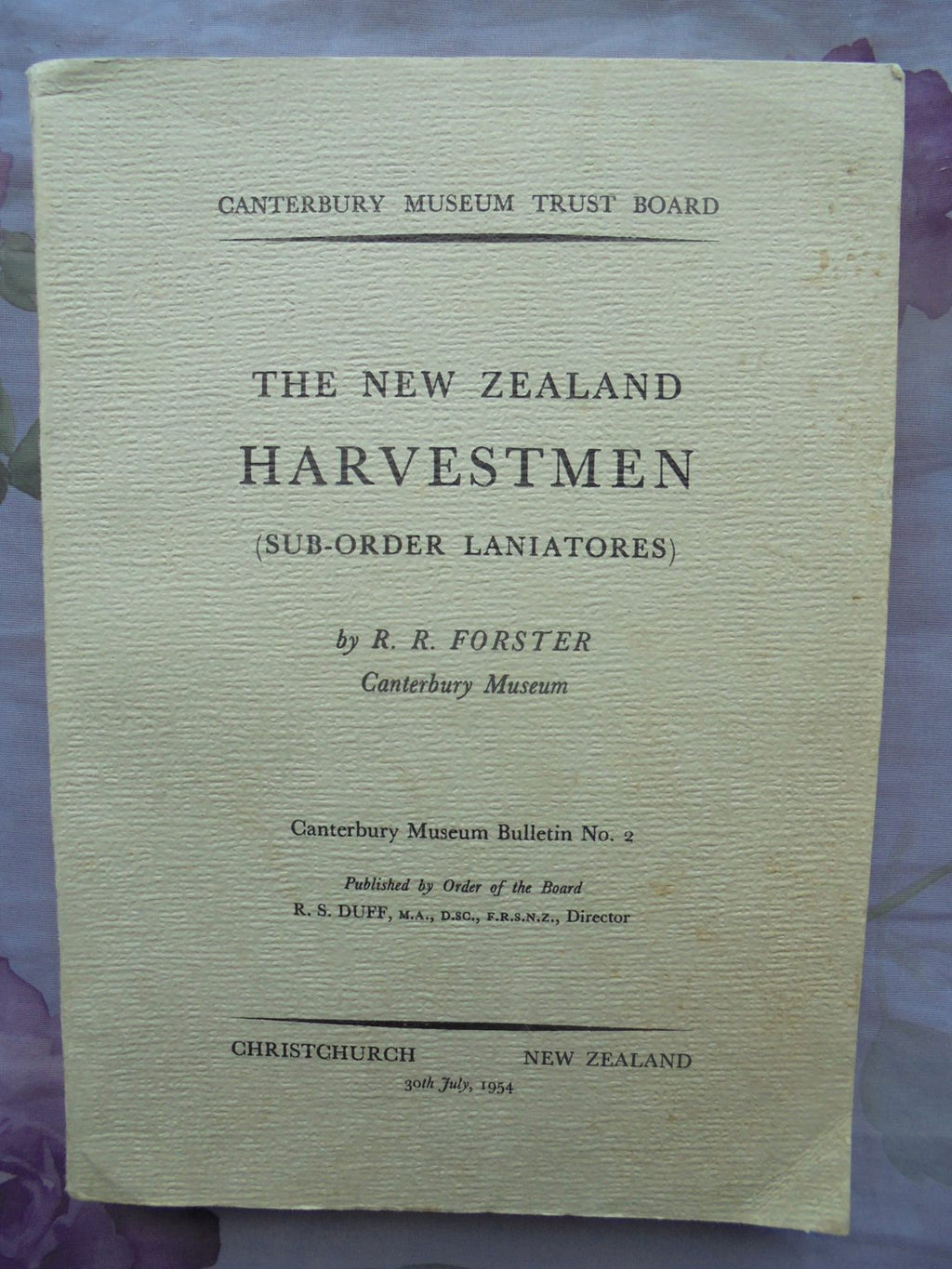 THE NEW ZEALAND HARVESTMEN. Canterbury Museum Bulletin No 2