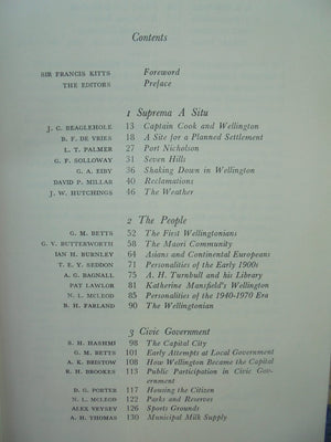 Wellington Prospect; Survey of a city 1840-1970 By MCLEOD, N L + FARLAND, B H Drawings by Roger Harrison.