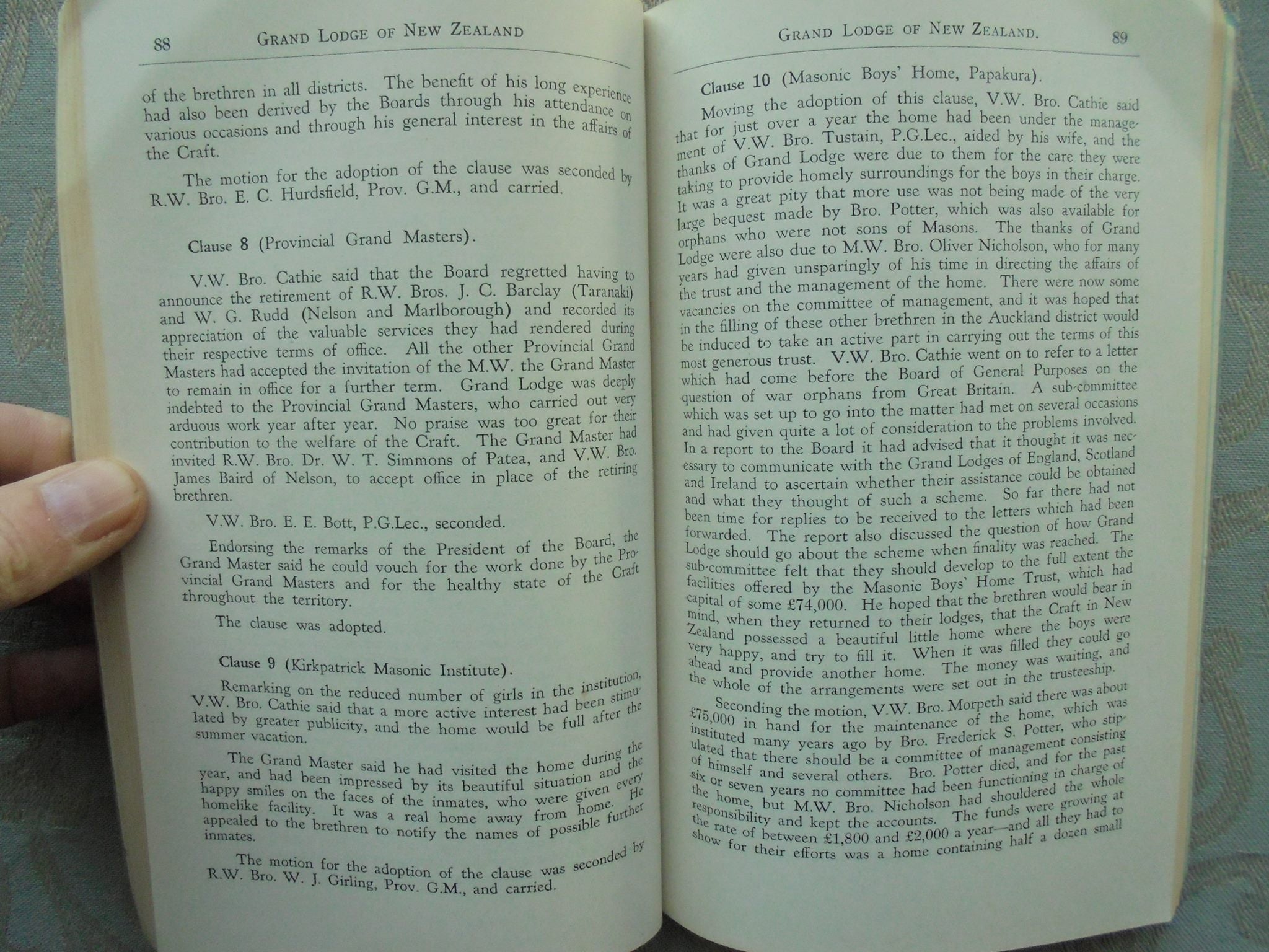 Proceedings Of The Grand Lodge Of New Zealand 1943 - 1965