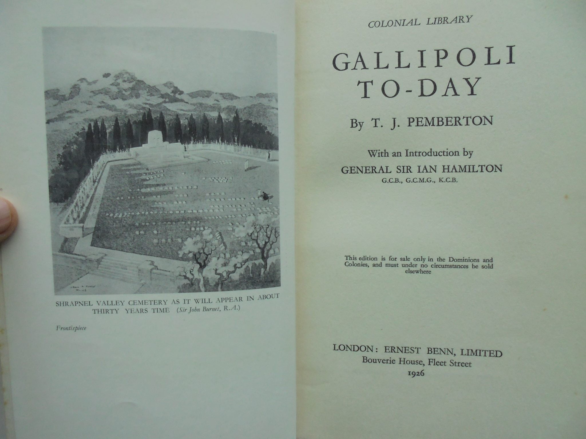 Gallipoli Today by T. J. Pemberton. 1st ED 1926.