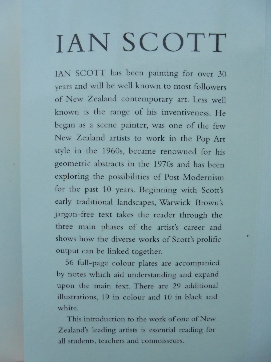 IAN SCOTT By Warwick Brown. SIGNED BY IAN SCOTT (NZ Painter)