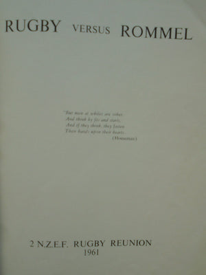 Rugby Versus Rommel - by Paul Donoghue. [First Edition]