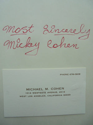 Mickey Cohen: In My Own Words - as told by John Peer Nugent. [Signed]