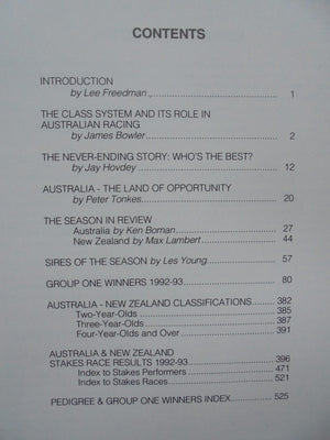 Class Racehorses of Australia and New Zealand 1992-1993, Volume 10