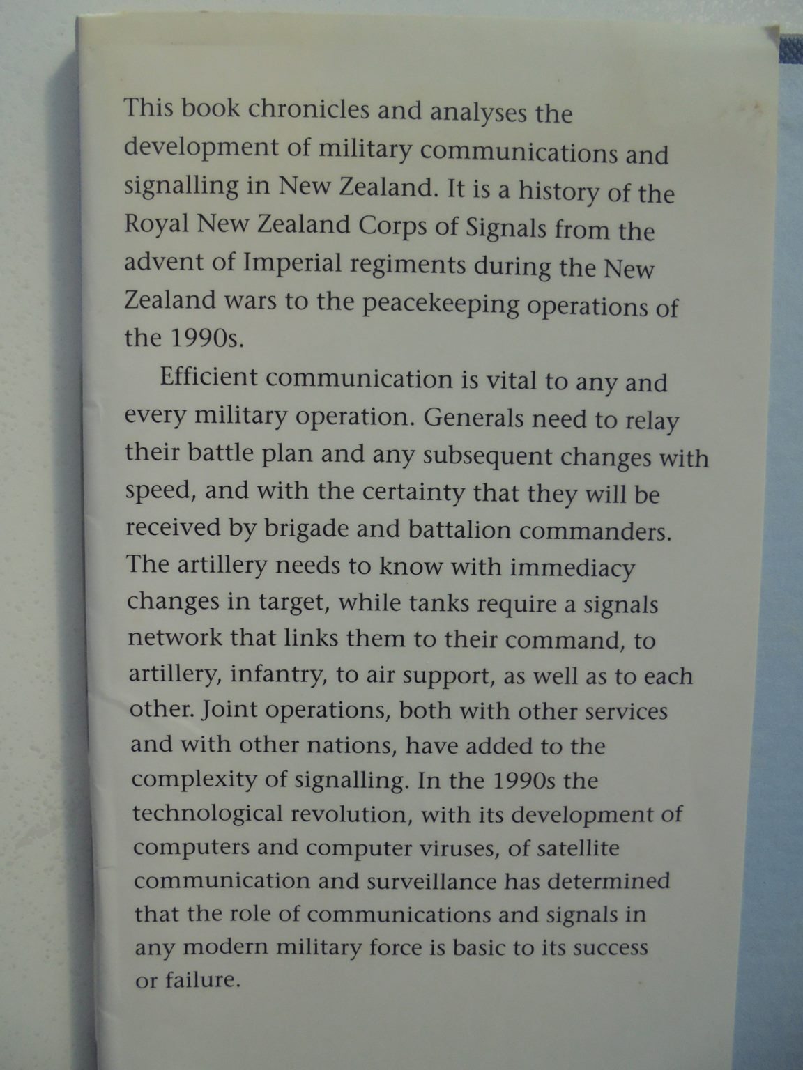 Swift and Sure. History of the Royal NZ Corps of Signals & Army Signalling in NZ