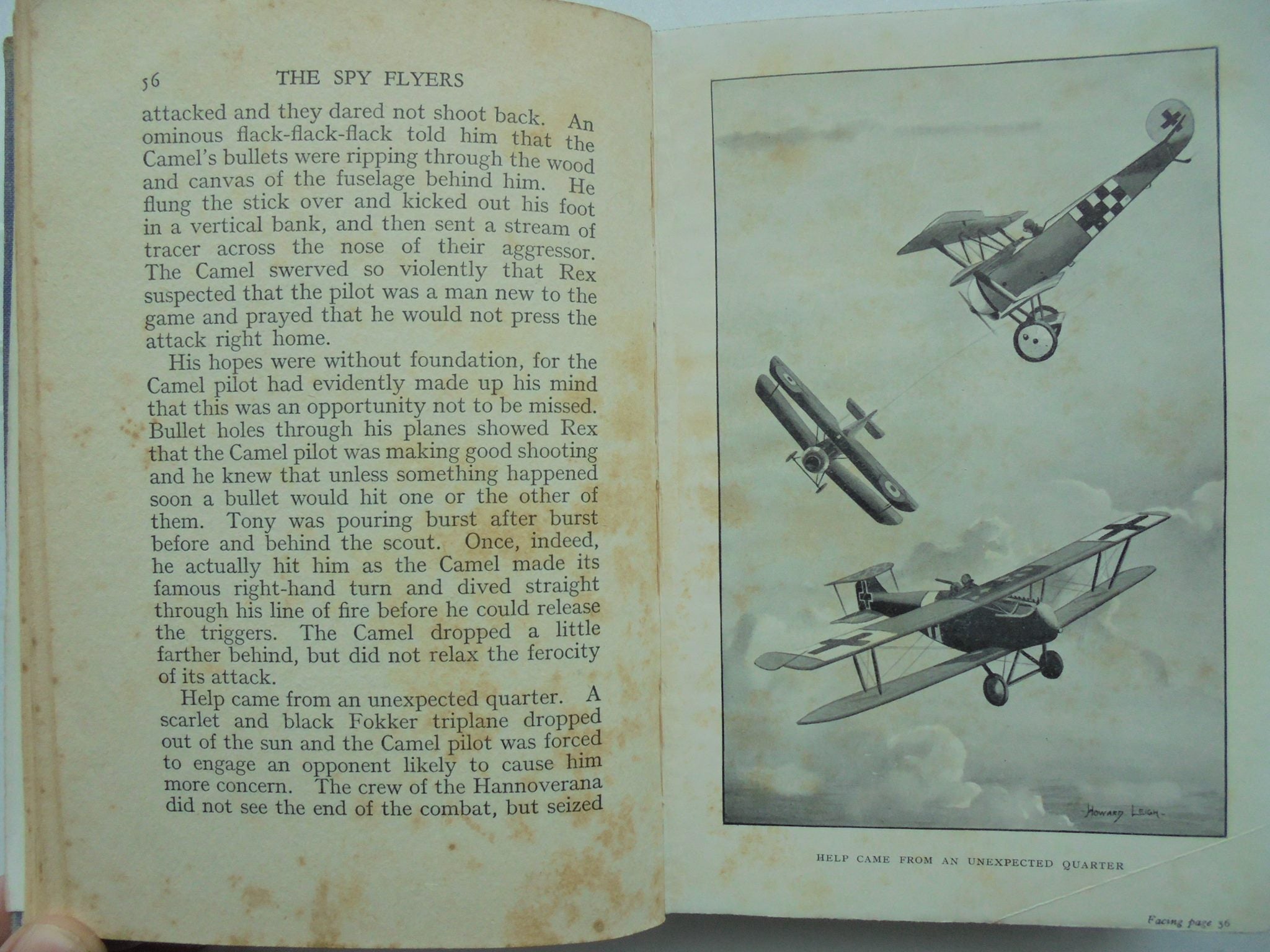 The Spyflyers.  1933 FIRST EDITION. By Captain W.E. JOHNS, illustrated Howard Leigh.