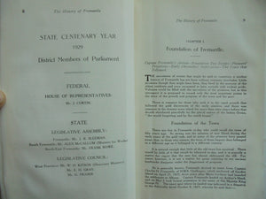 The History of Fremantle The Front Gate of Australia 1829-1929. By J. Hitchcock.