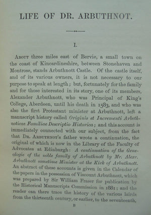 The Life and Works of John Arbuthnot - By G. A. Aitken - 1892 1st edition.