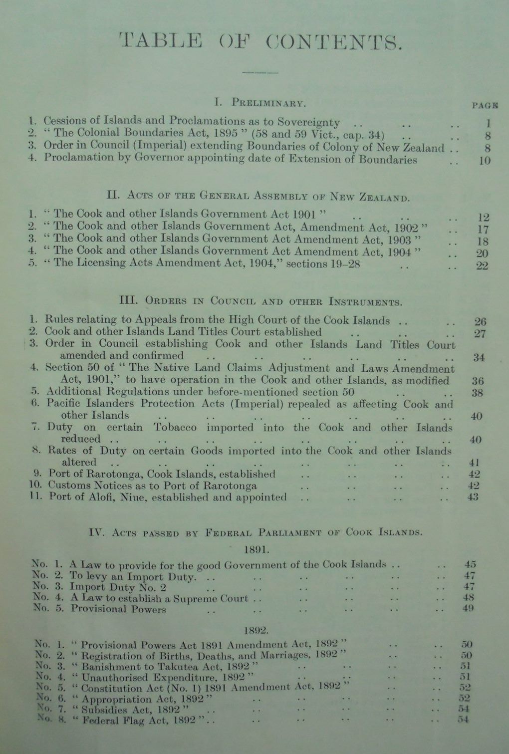 Compilation of Acts & Instruments Relating to the Government of the Cook Islands