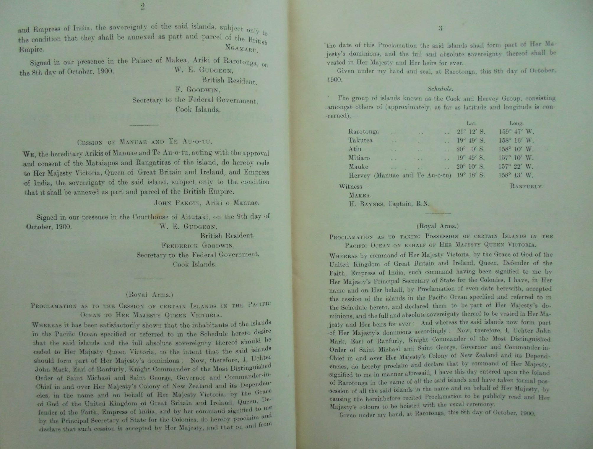 Compilation of Acts & Instruments Relating to the Government of the Cook Islands