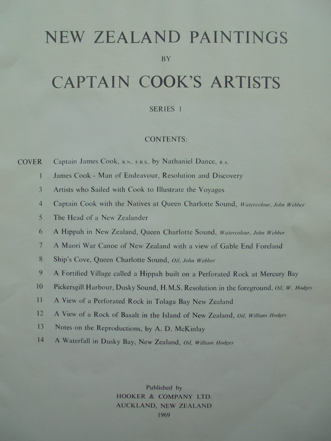 New Zealand Paintings by Captain Cook's Artists. Series 1. By Captain James Cook.