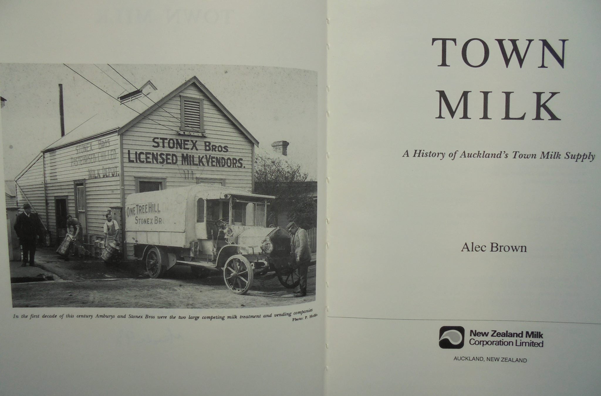 Town Milk: A History Of Auckland's Town Milk Supply. SIGNED by Alec Brown