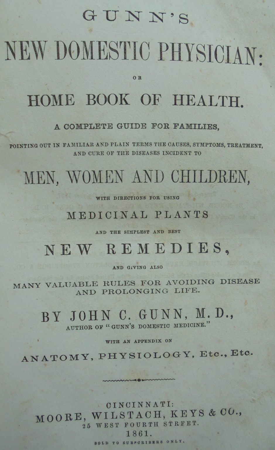 Gunn's New Domestic Physician or Home Book of Health. 1861