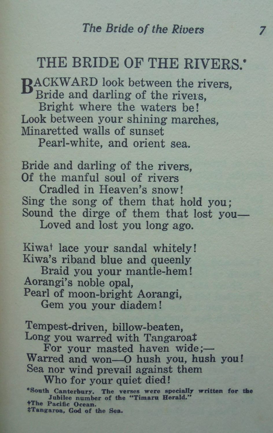 The Bride of the Rivers & Other Verses By Jessie Mackay.