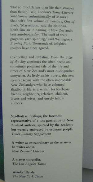 From the Edge of the Sky A Memoir By Maurice Shadbolt