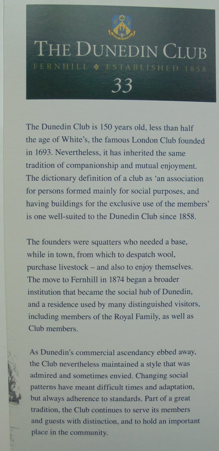 Tradition & Change. The First 150 Years of The Dunedin Club. By Gordon Parry. SIGNED BY AUTHOR.