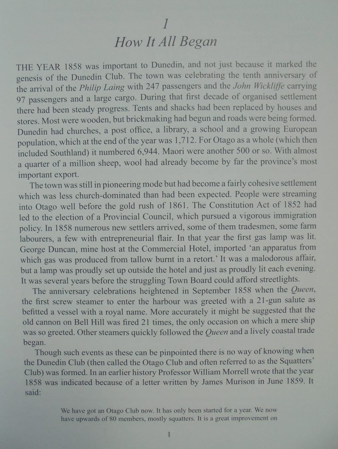 Tradition & Change. The First 150 Years of The Dunedin Club. By Gordon Parry. SIGNED BY AUTHOR.