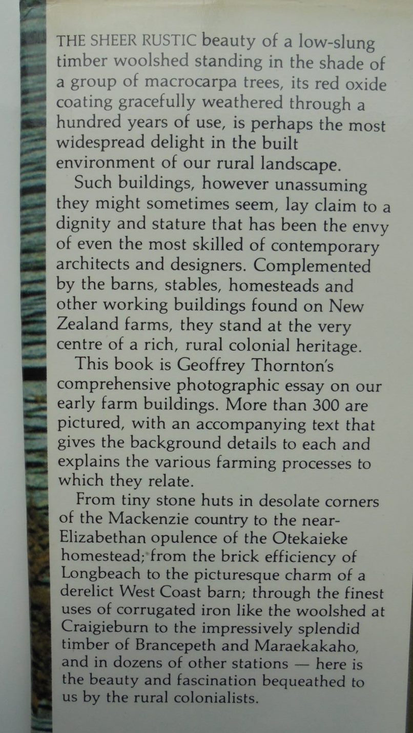 The New Zealand Heritage of Farm Buildings By Geoffrey G. Thorton.