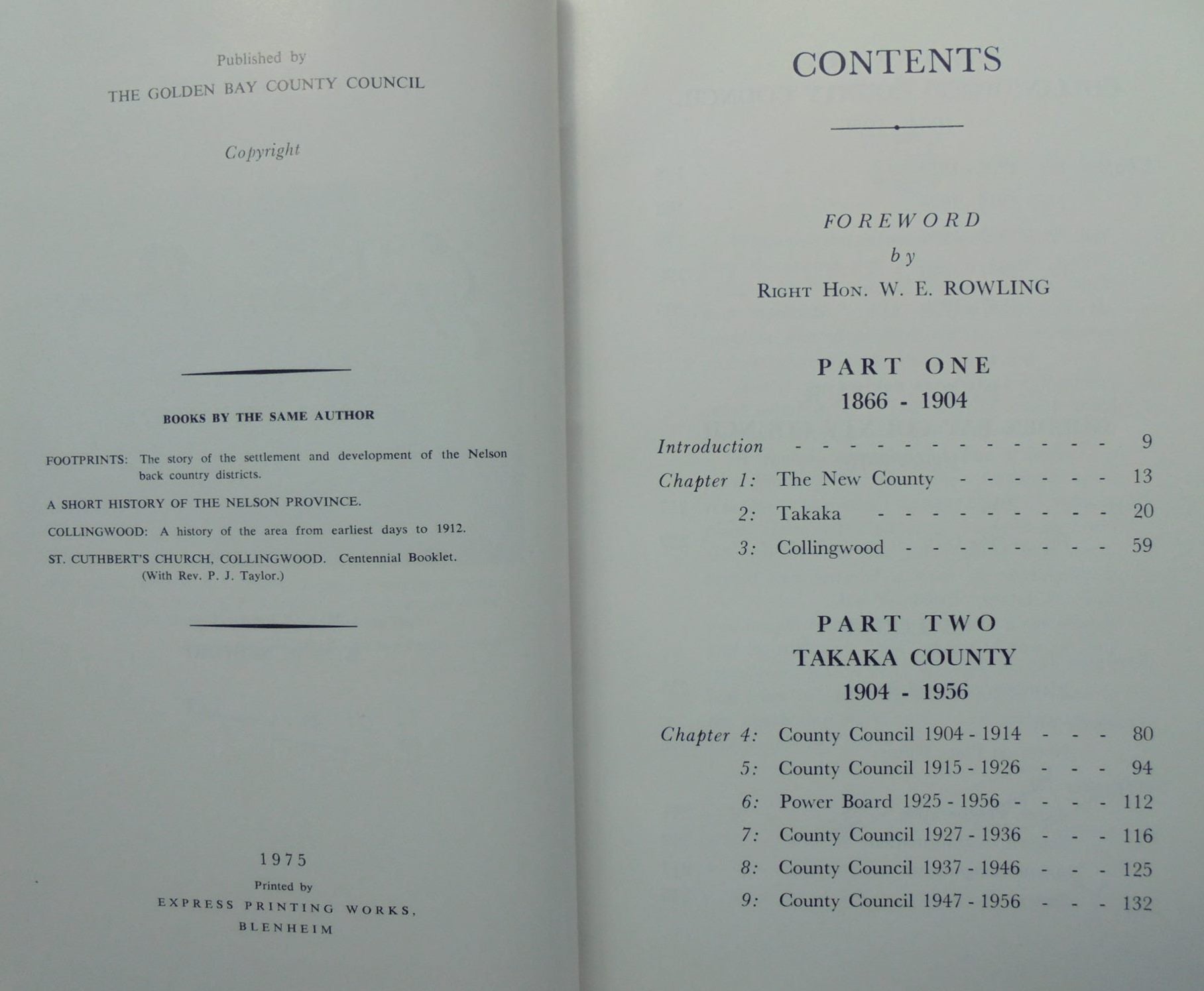 SIGNED. Golden Bay by J.N.W. Newport. 100 Years of Local Government.