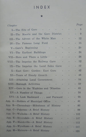 A History of Gore and Surrounding Districts 1862-1962 Beattie, Herries. 1st ED