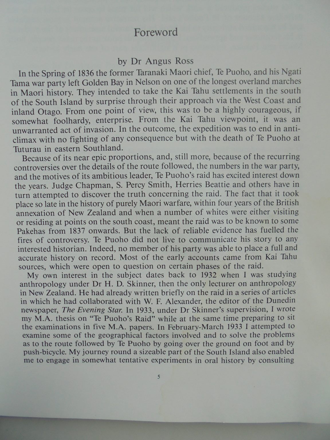 Te Puoho's Last Raid: The March from Golden Bay to Southland in 1836 and Defeat at Tuturau. By Author is ANDERSON, ATHOLL & ROSS, ANGUS (Foreword)