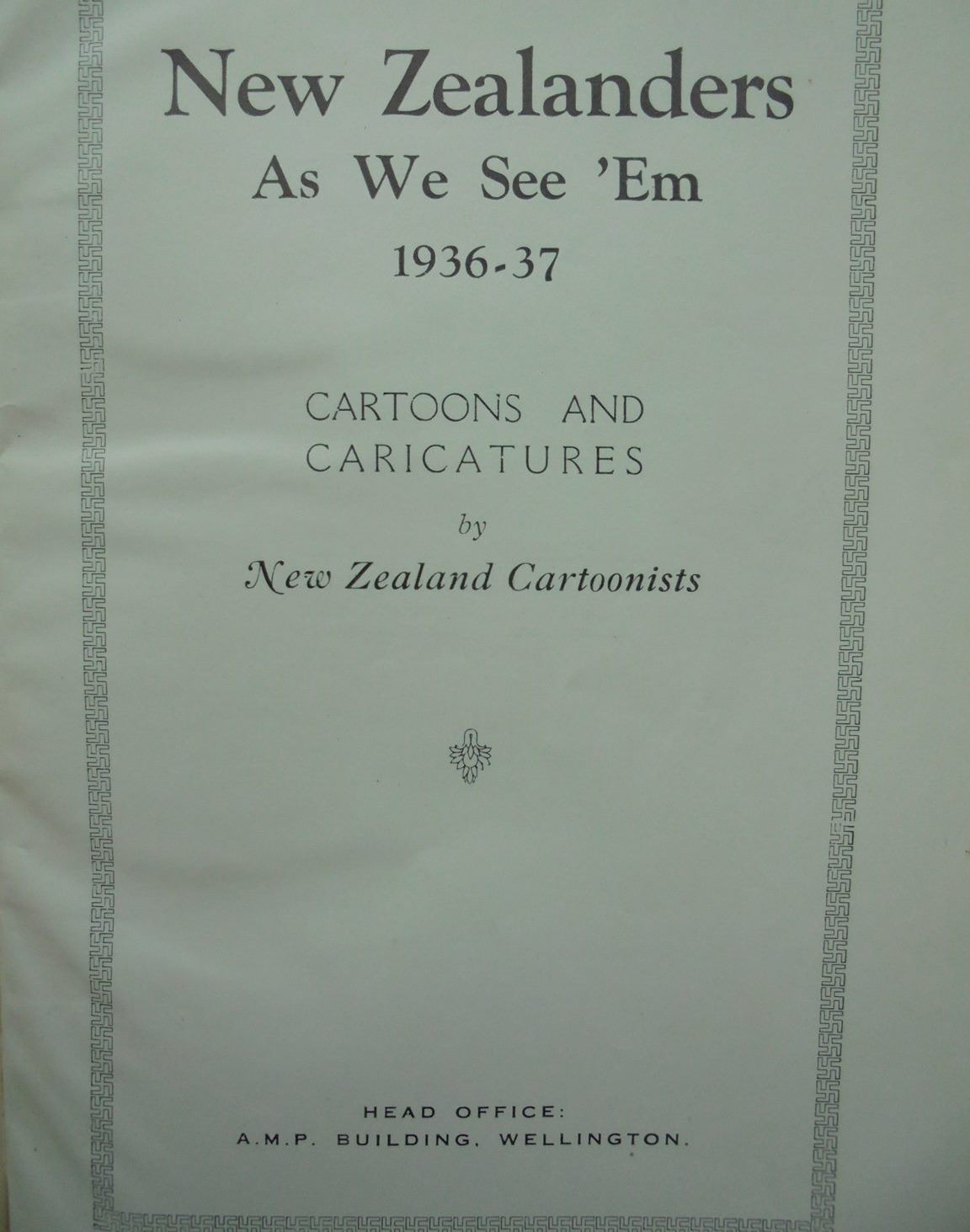 New Zealanders As We See 'Em. 1936/37: Cartoons & Caricatures.