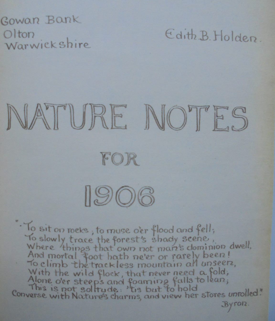 The Country Diary of an Edwardian Lady. By Edith Holden