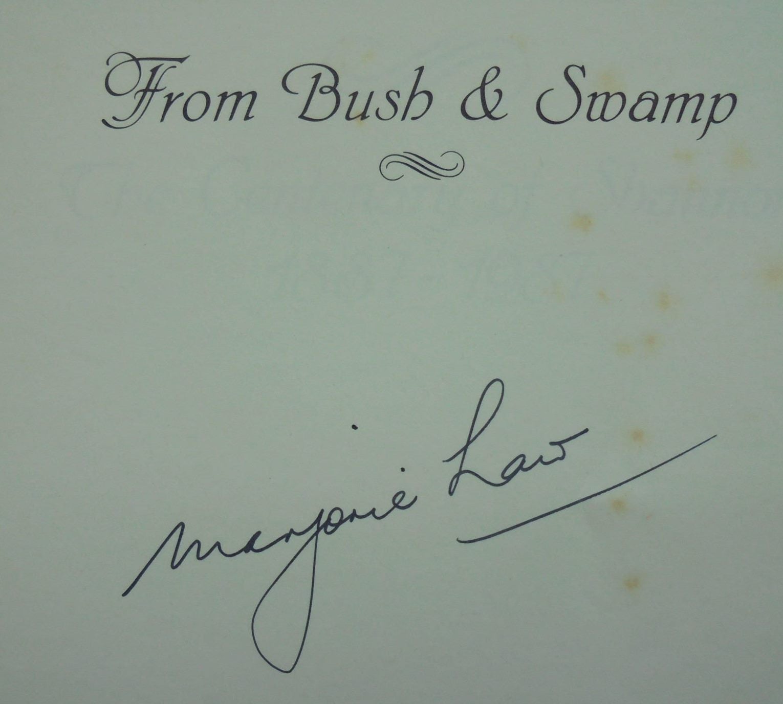 From Bush & Swamp. The Centenary of Shannon 1887 - 1987 by Marjorie D. Law. SIGNED BY AUTHOR.