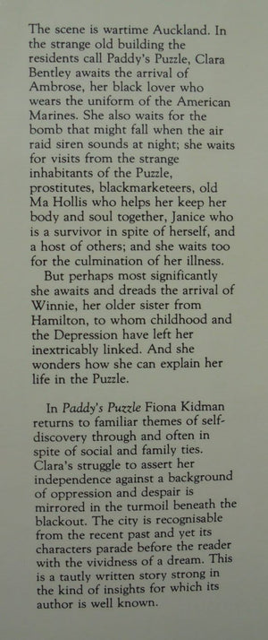 Paddy's Puzzle. By Fiona Kidman. Hardback 1st edition