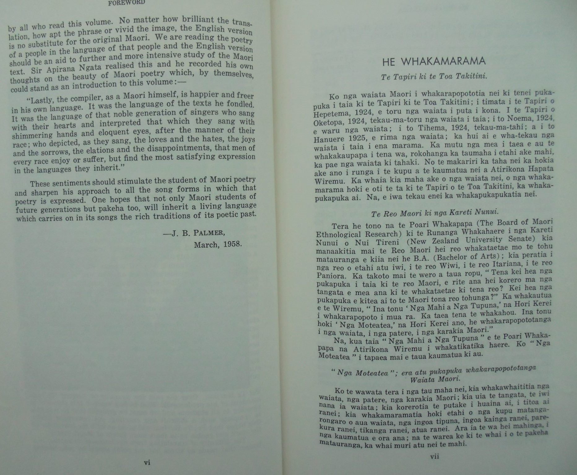 Nga Moteatea (The Songs) Part 1 (one) Scattered Pieces from Many Canoe Areas. A Selection of Annotated Tribal Songs of the Maori with English Translations.