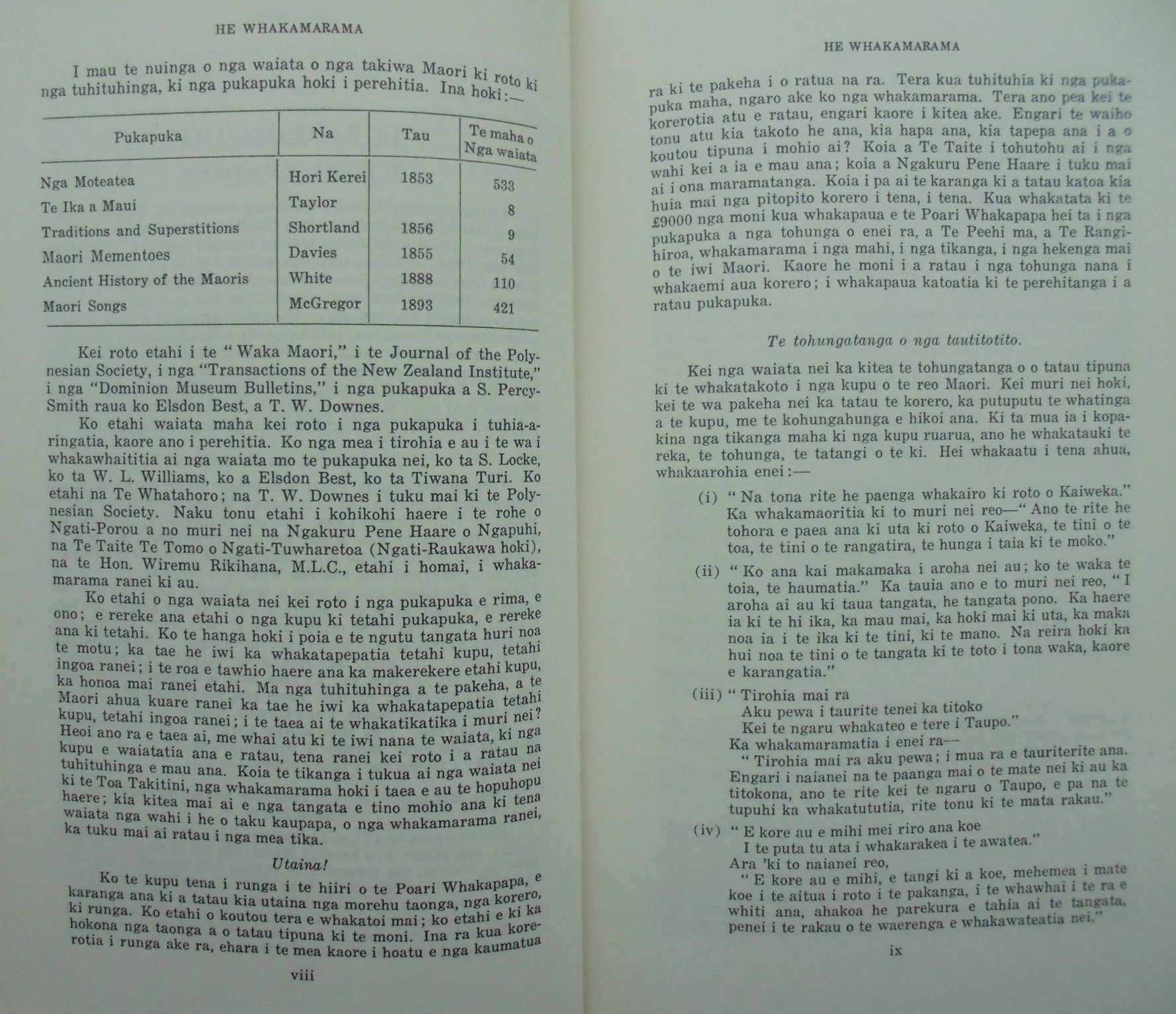 Nga Moteatea (The Songs) Part 1 (one) Scattered Pieces from Many Canoe Areas. A Selection of Annotated Tribal Songs of the Maori with English Translations.