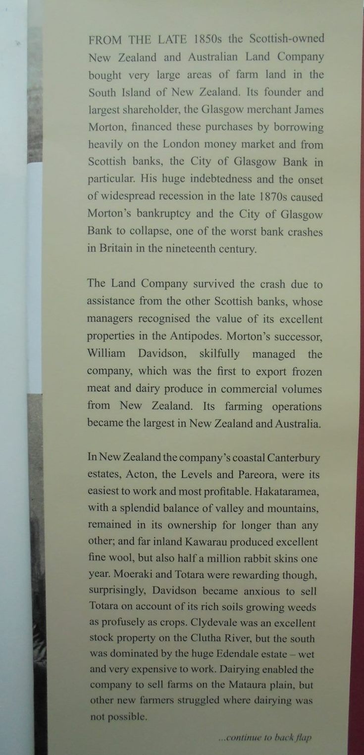 Antipodean Empire the New Zealand and Australian Land Company in New Zealand SIGNED BY Noel Crawford.