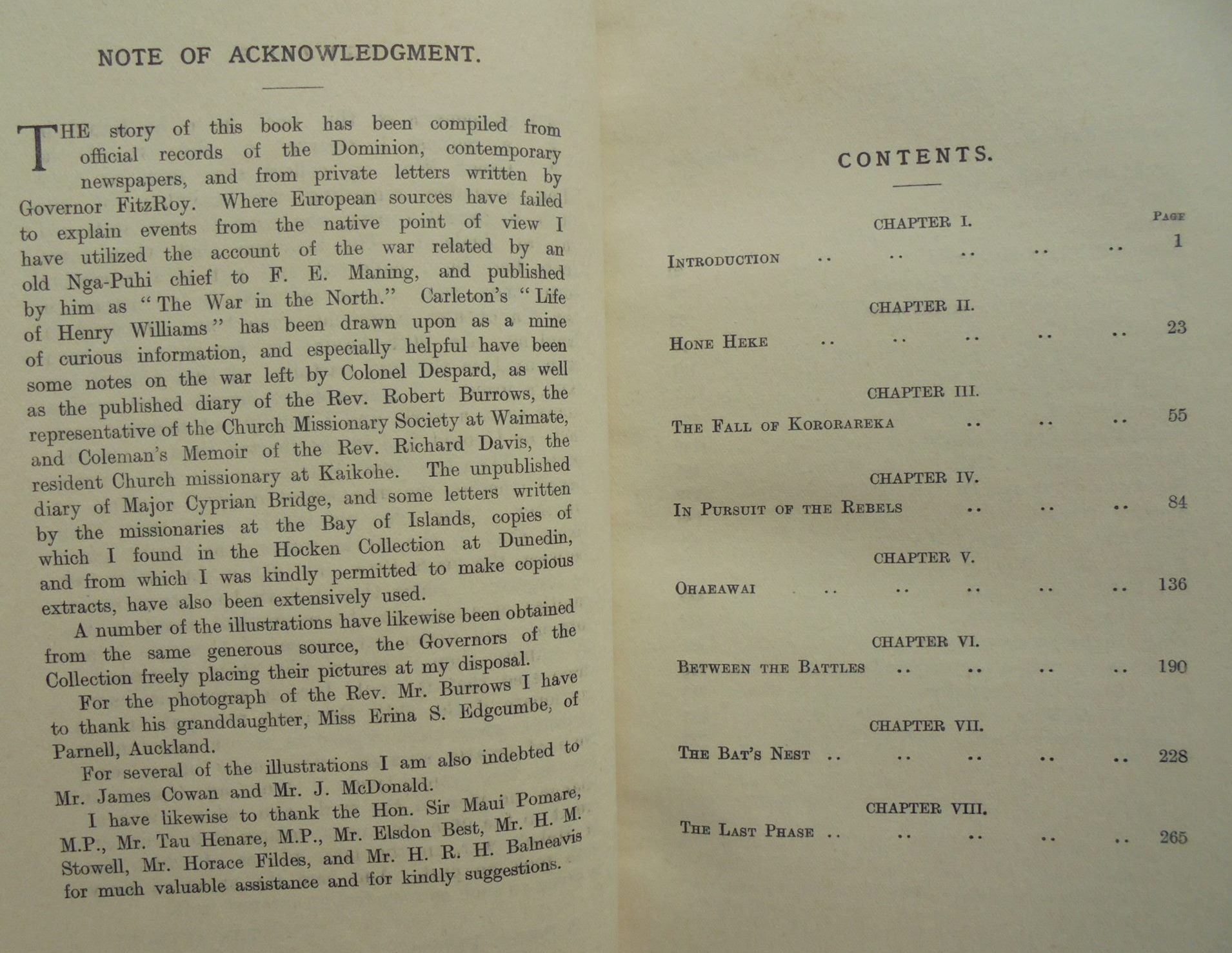 New Zealand 's First War The Rebellion of Hone Heke. by T. Lindsay Buick.