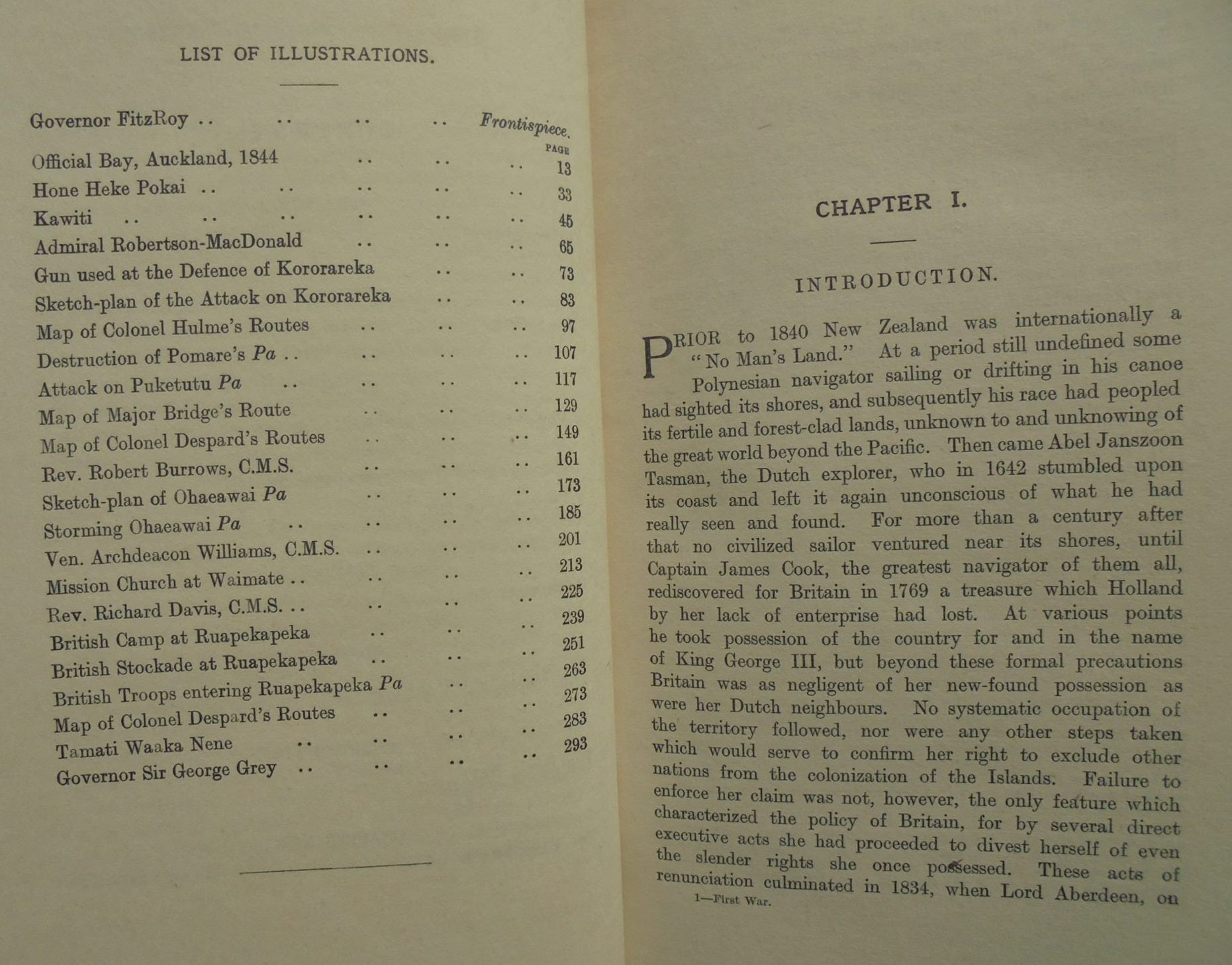 New Zealand 's First War The Rebellion of Hone Heke. by T. Lindsay Buick.