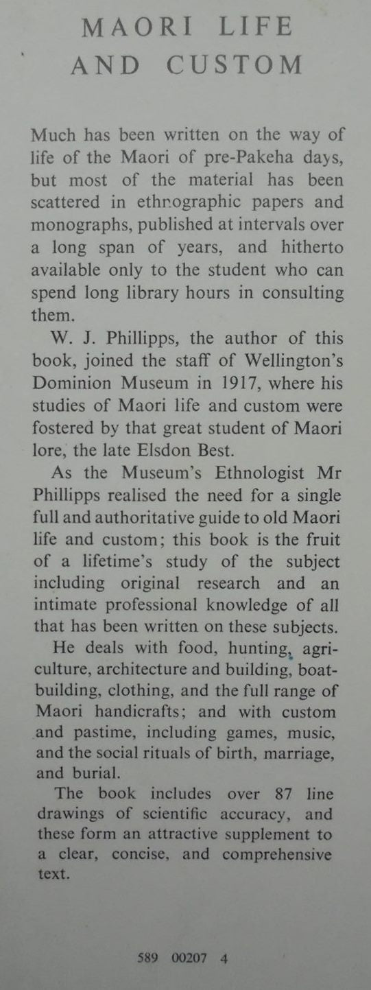 Maori Life and Custom by Phillipps, W J