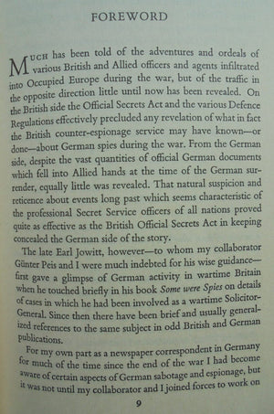 They Spied On England: Based on the German Secret Service War Diary of General Von Lahousen BY Charles Wighton & Gunter Peis.