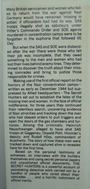 The secret hunters. by Kemp, Anthony - Natzi war crimes