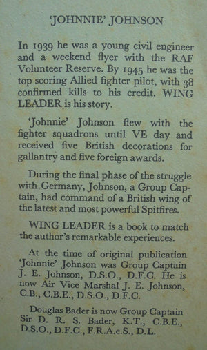 Wing Leader. By J. E. Johnson