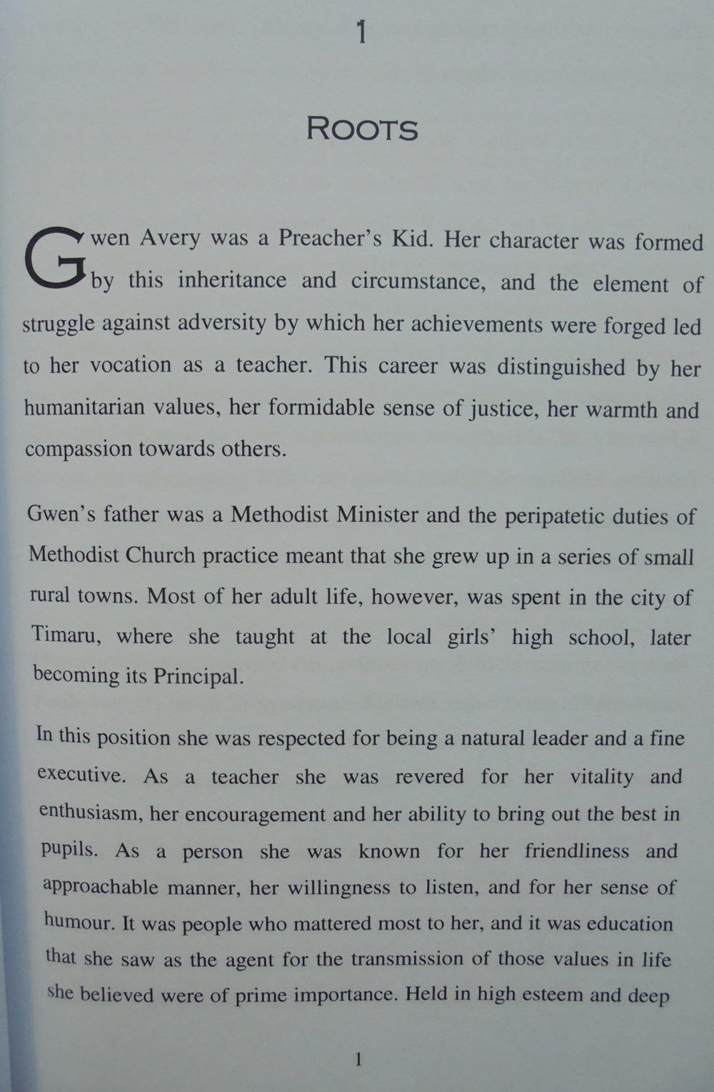 Gwen Avery - Teacher - A Mark Upon Her Generation By Tessa Molloy.