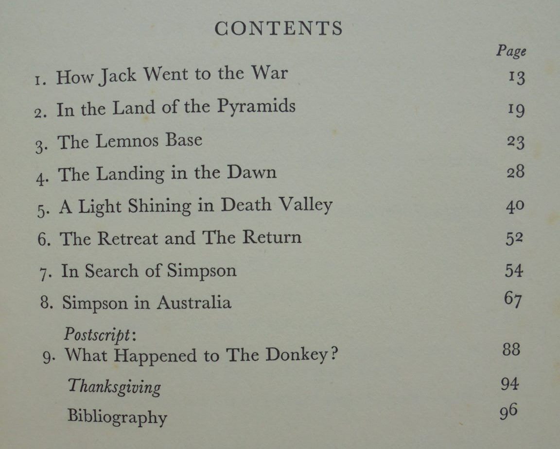 The Man with the Donkey: John Simpson Kirkpatrick, the Good Samaritan of Gallipoli. by Sir Irving Benson