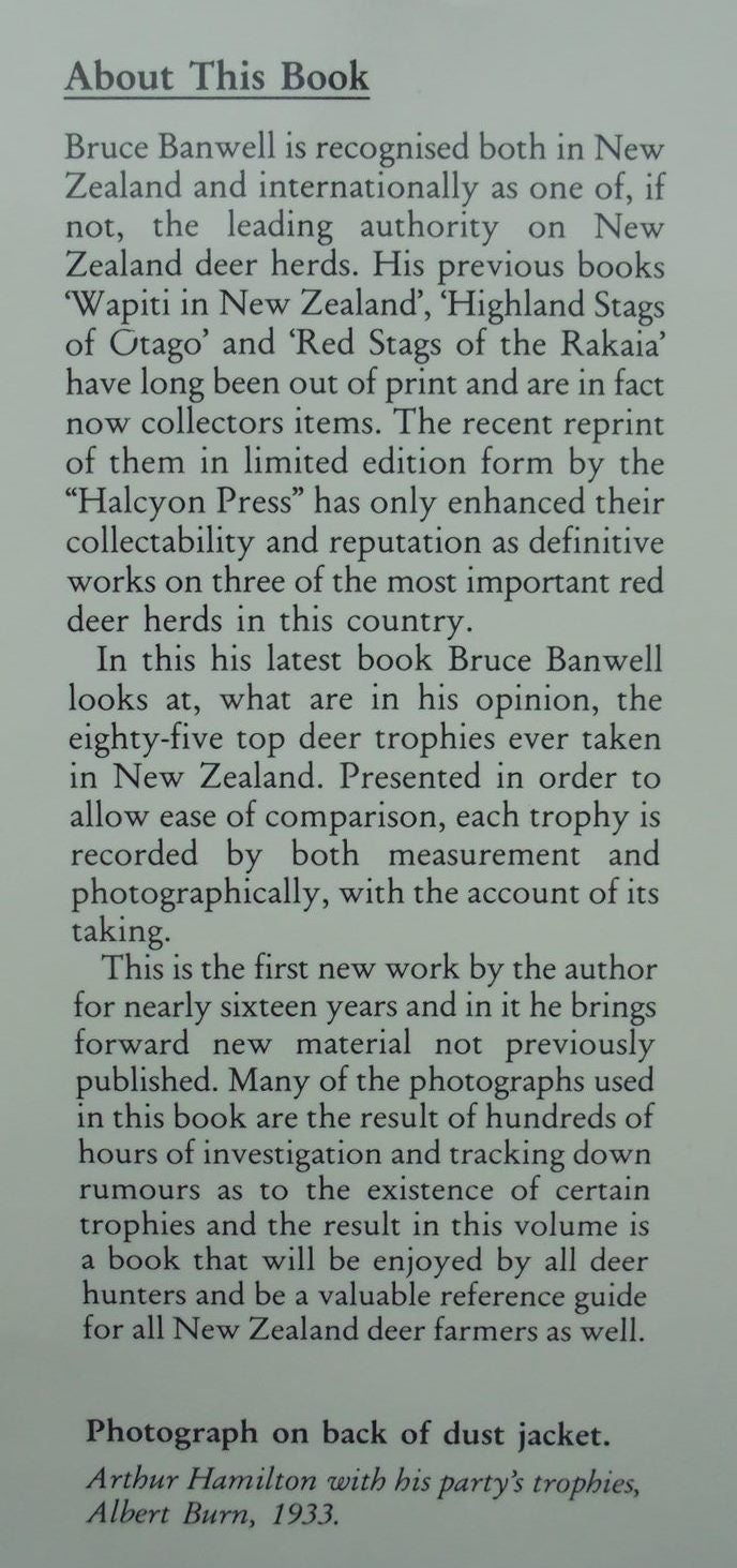 Great New Zealand Deer Heads (Vol 1) by D. Bruce Banwell. FIRST EDITION.