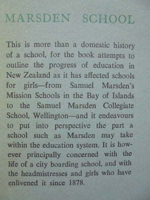 Marsden. The History of a New Zealand School for Girls. By Tosti Murray