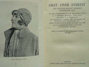 First Over Everest. The Houston-Mount Everest Expedition 1933 by Air Commodore P. F. M. FELLOWES.